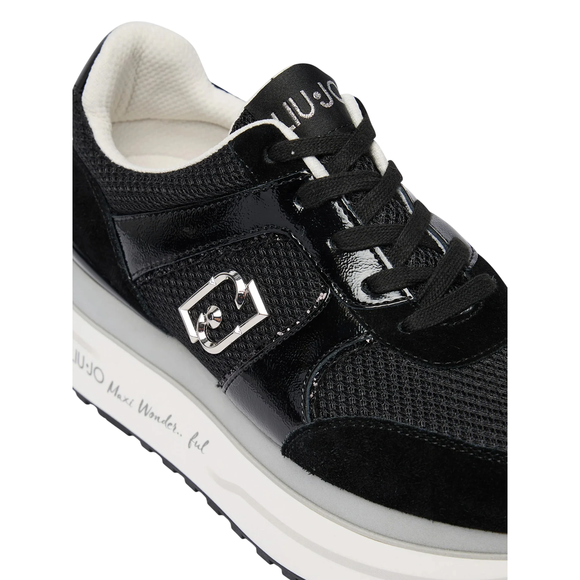 Sneakers Donna con platform nere - Image 5