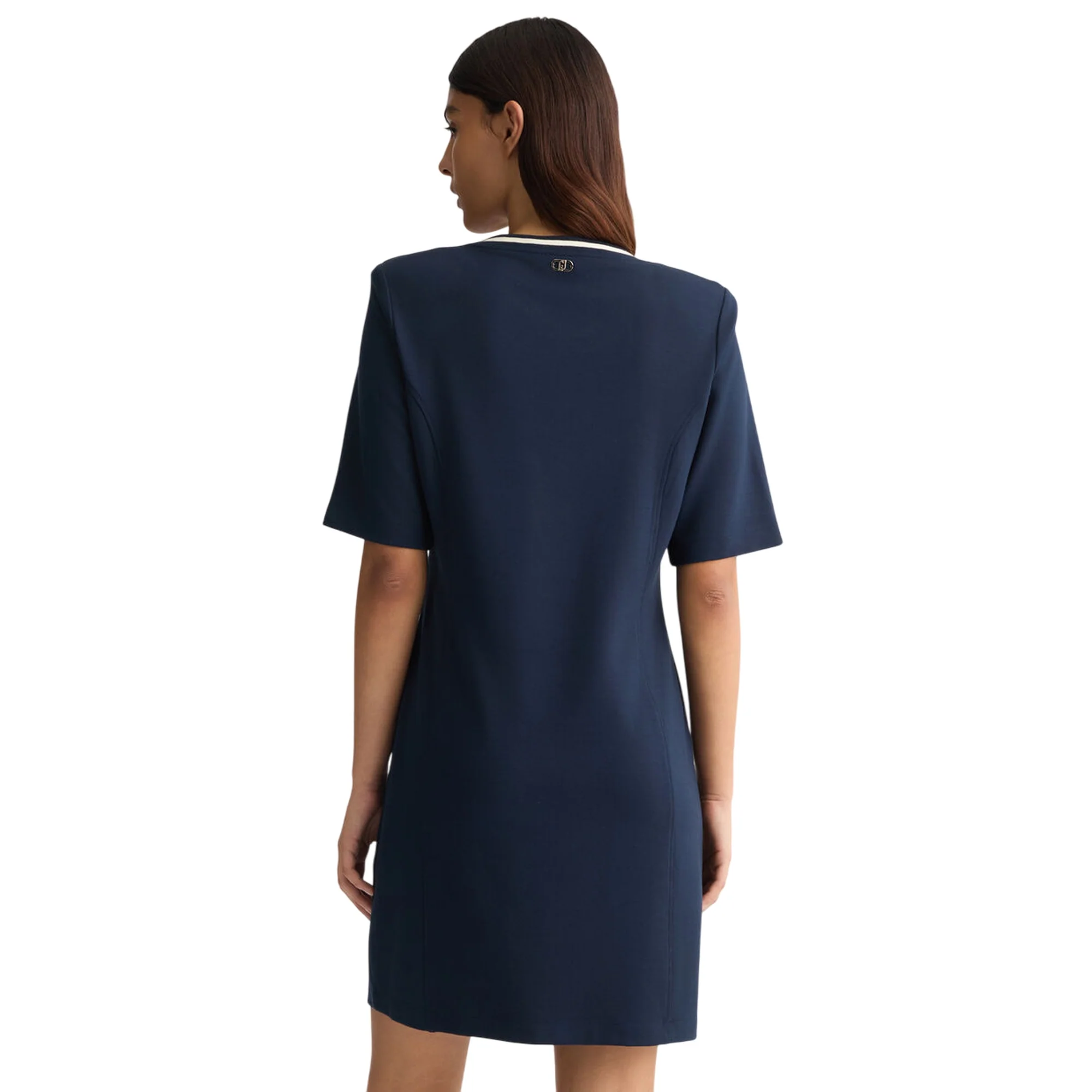 Abito corto da donna con bottoni blu scuro - Image 3