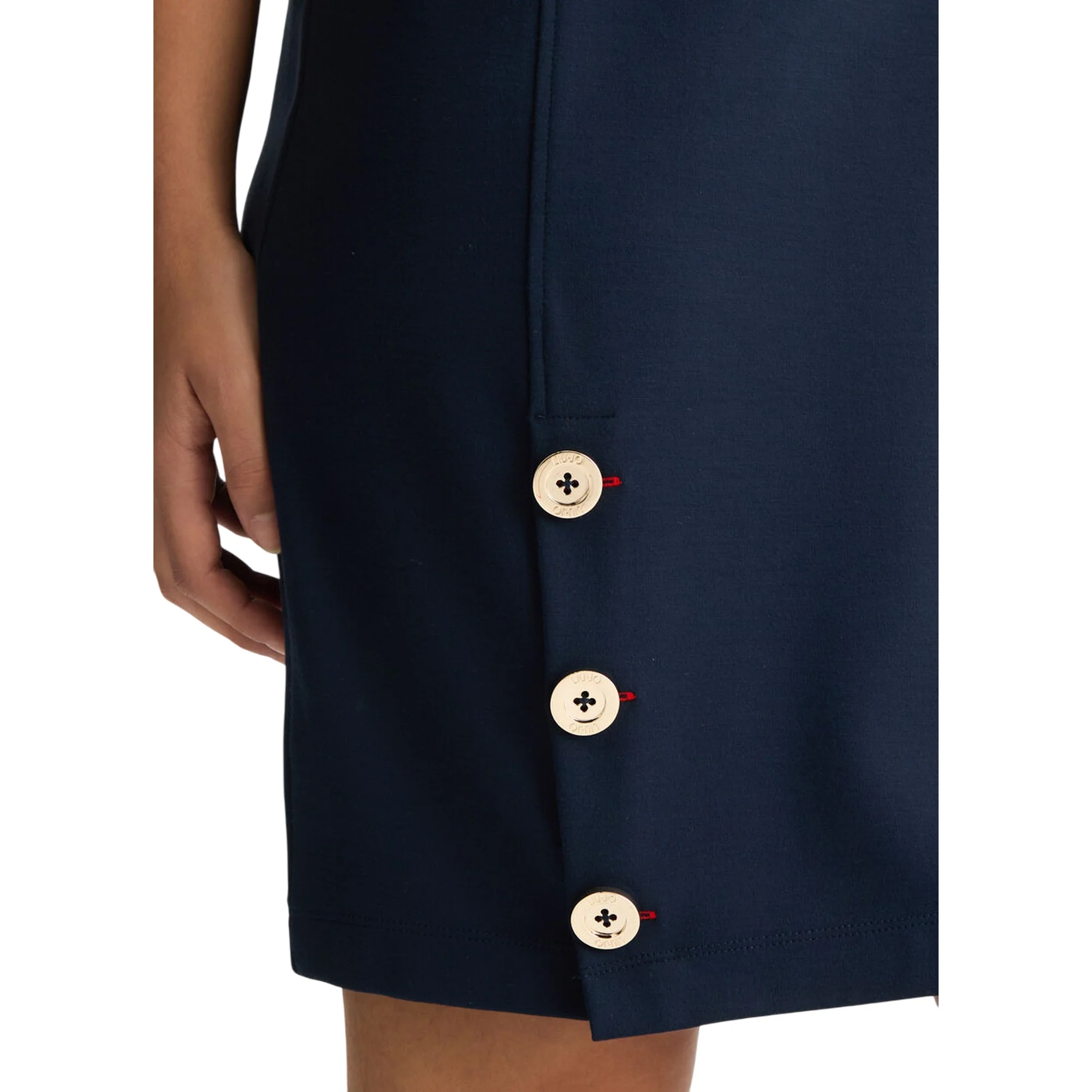 Abito corto da donna con bottoni blu scuro - Image 5