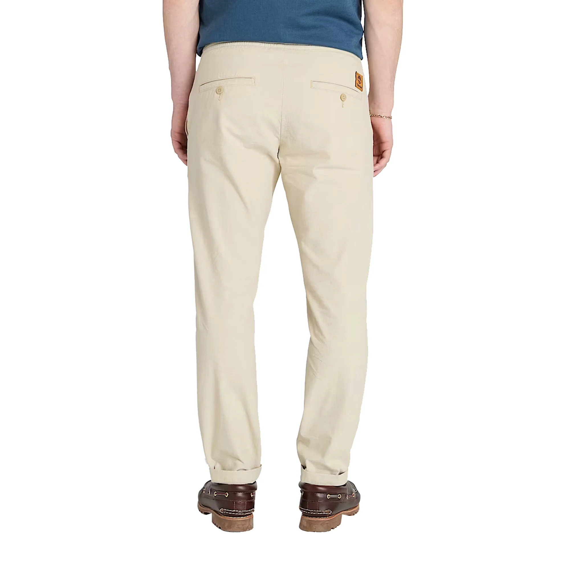 Pantaloni Joggers Uomo in Cotone e Lino Beige - Image 3