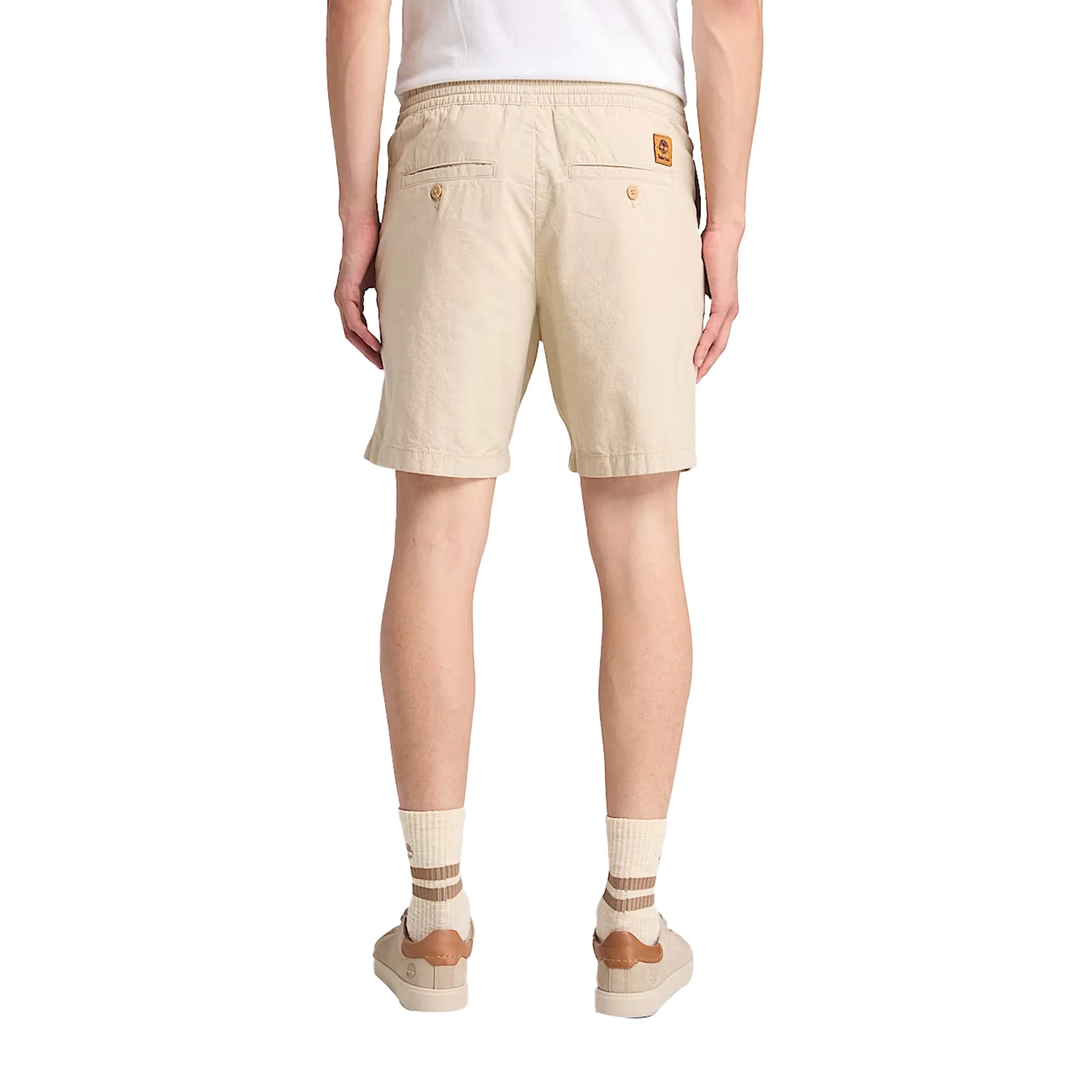 Shorts Uomo in Cotone e Lino Beige - Image 3