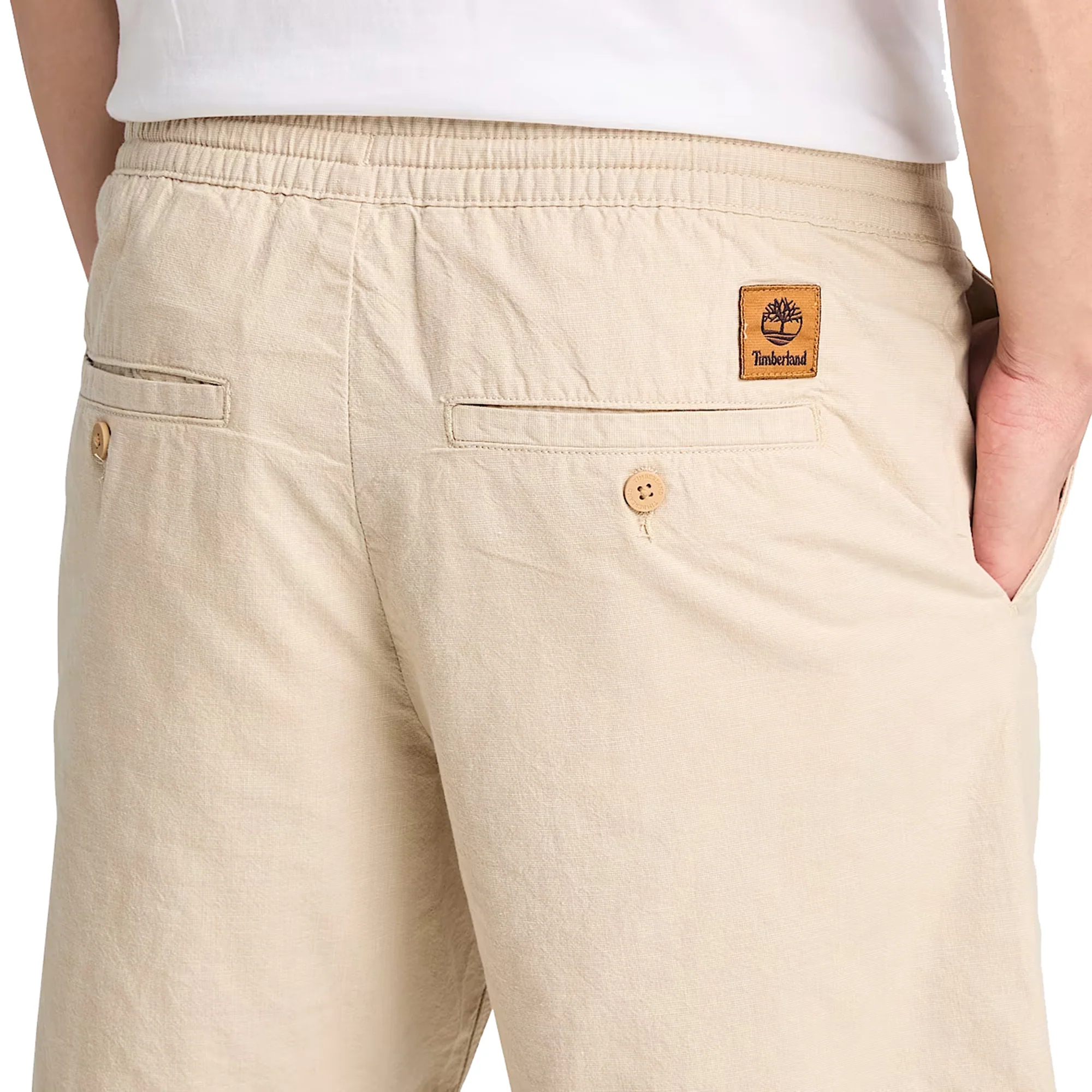 Shorts Uomo in Cotone e Lino Beige - Image 4