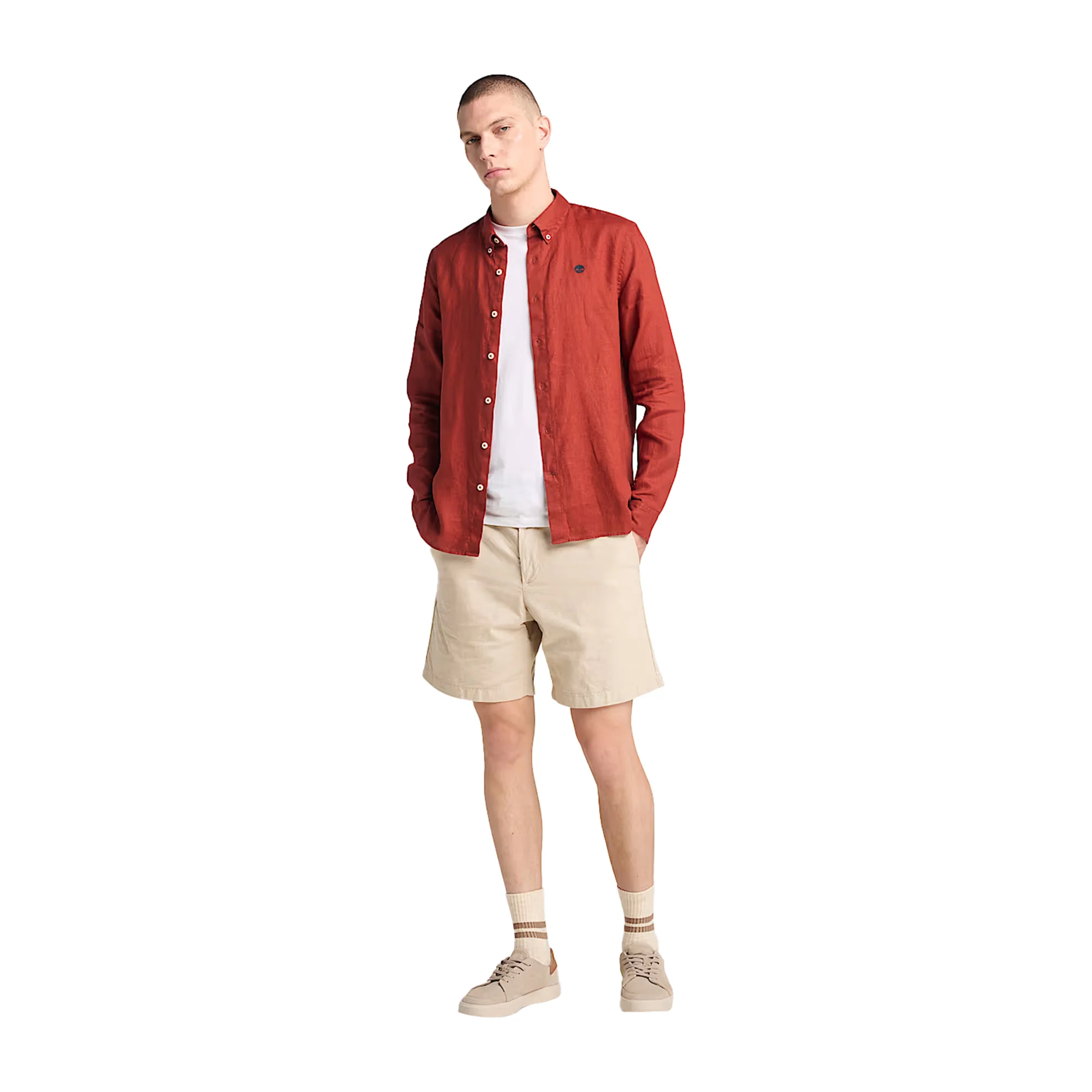 Shorts Uomo in Cotone e Lino Beige - Image 5
